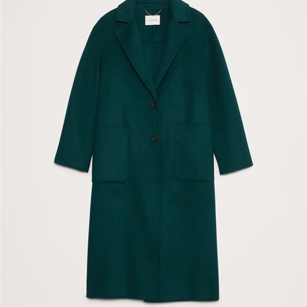 Banana Republic forest green wool coat